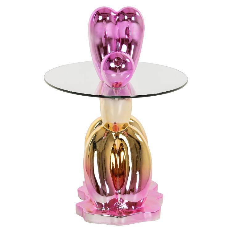 Beistelltisch Usha mit Glas (Pink) - 1