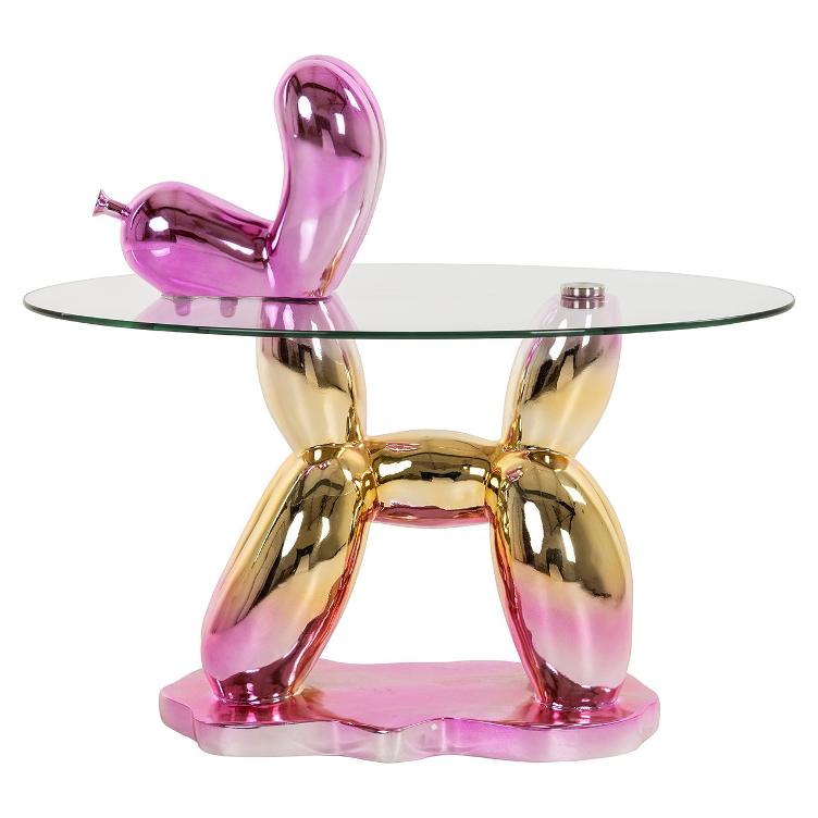 Beistelltisch Usha mit Glas (Pink) - 2