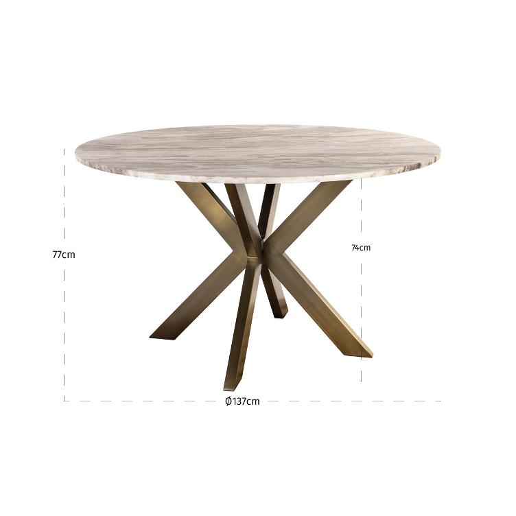Dining table Bottega Blush beige 140Ø
