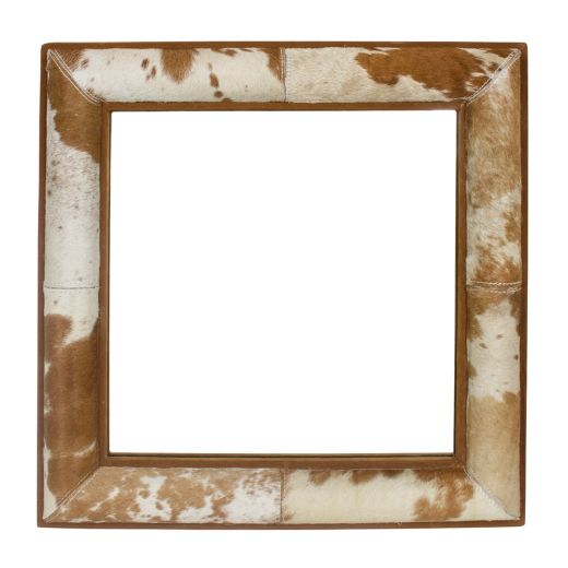 Spiegel viereck kuh brown/weiss 50x50cm