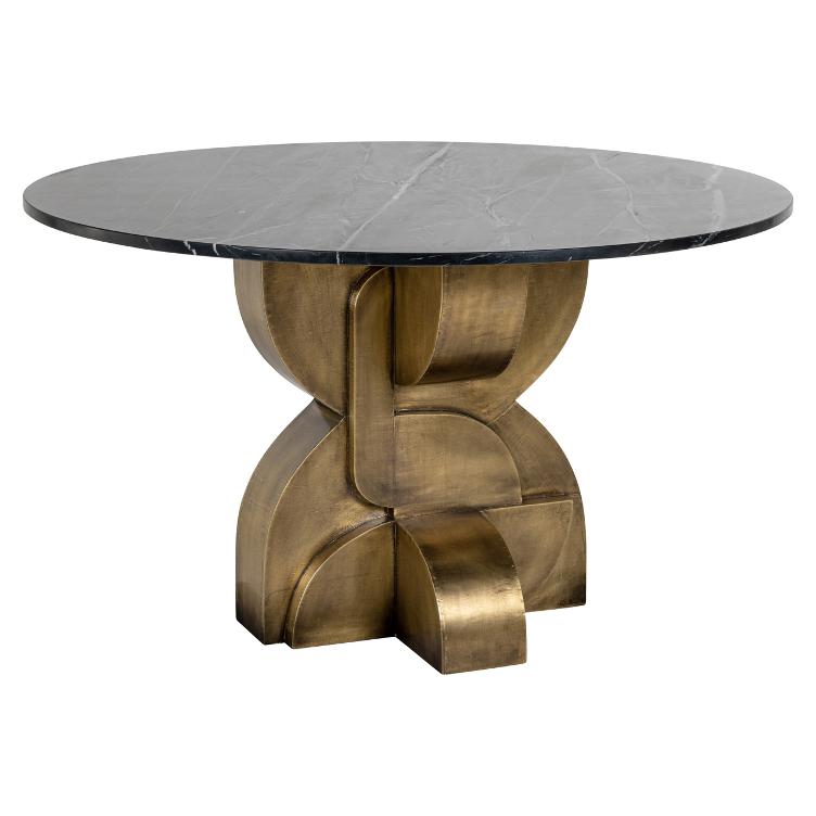 Dining table Maddox black/gold 130Ø