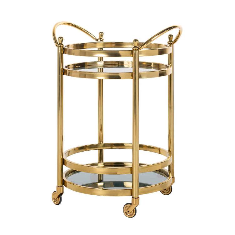 Trolley Hendricks round gold with glass