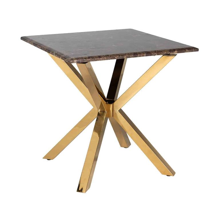 Corner table Conrad with faux brown marble