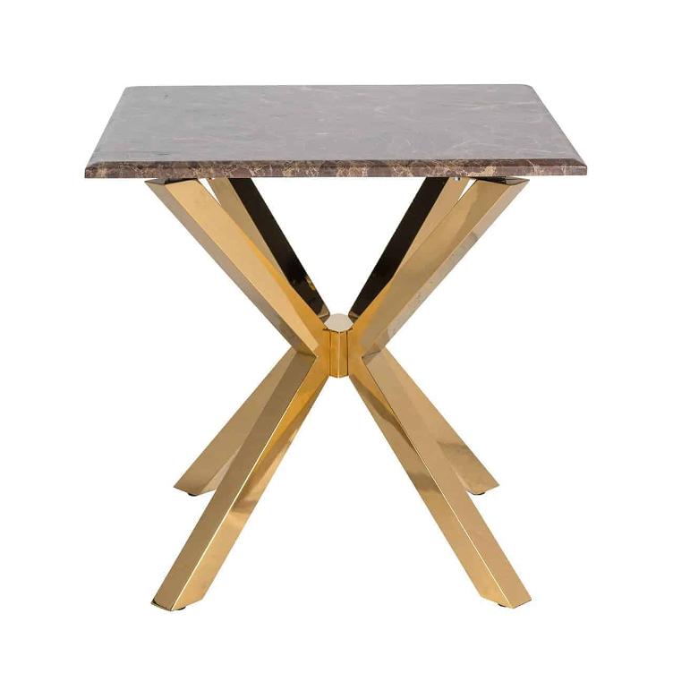Corner table Conrad with faux brown marble - 1