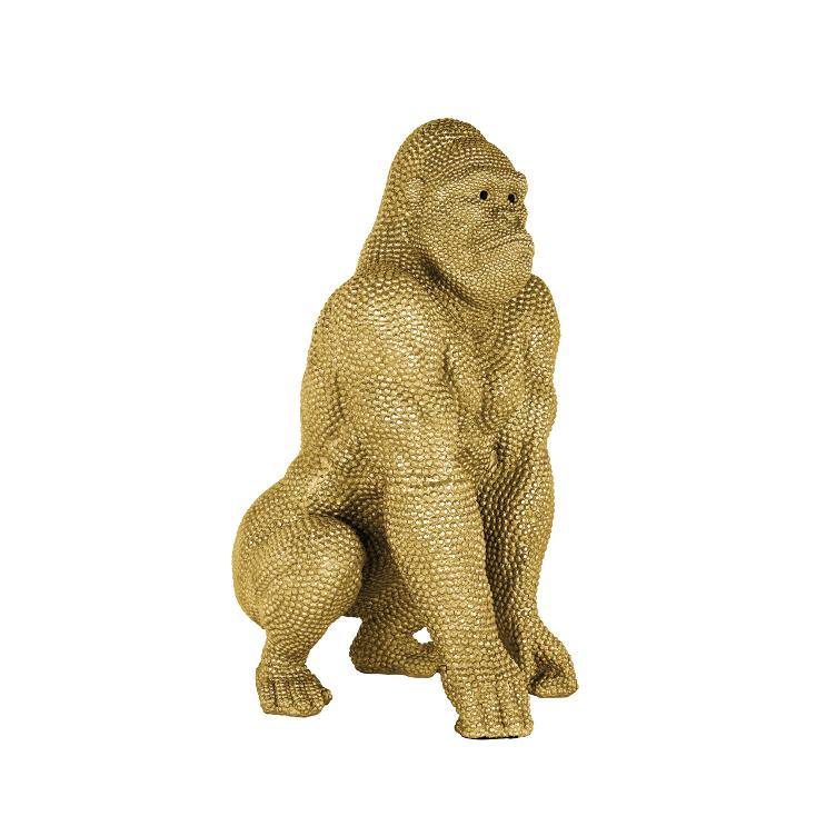 Gorilla deco object gold small