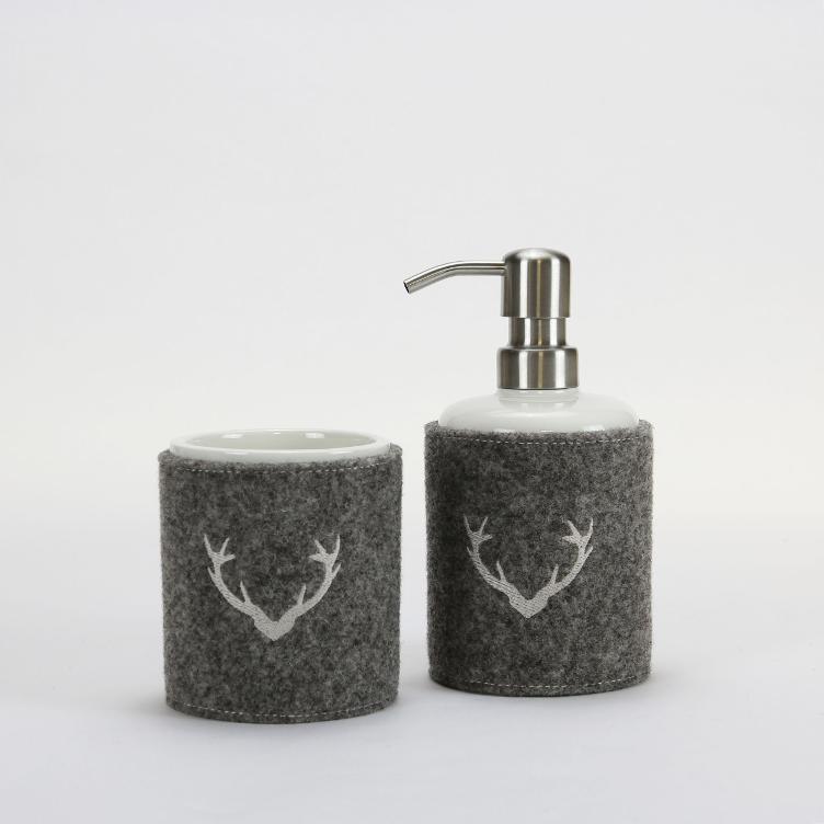ISERE Felt Bath Accessories Anthracite Glass