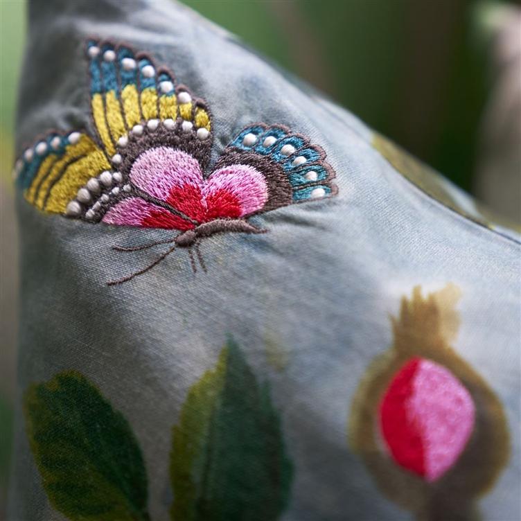 Papillon Chinois Teal Cotton/Linen Kissen 50x50 - 2