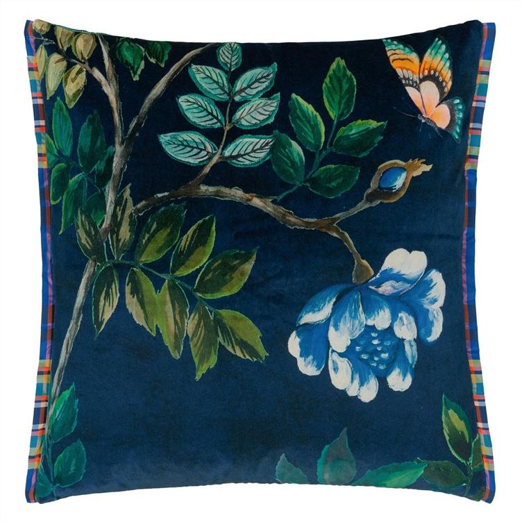 Porcelaine De Chine Velours Indigo Linen 55x55