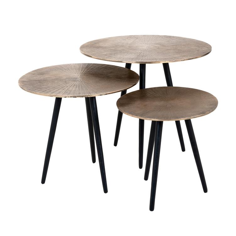 Couchtisch Vittorio 3er set in champagne gold
