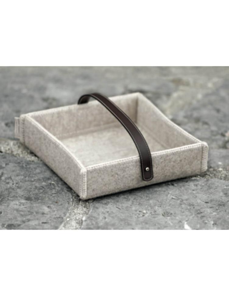 Serviettenhalter aus Wollfilz beige 24x24 H8