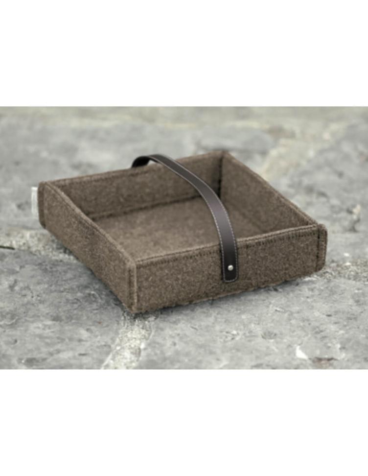 Serviettenhalter aus Wollfilz haselnuss 24x24 H8