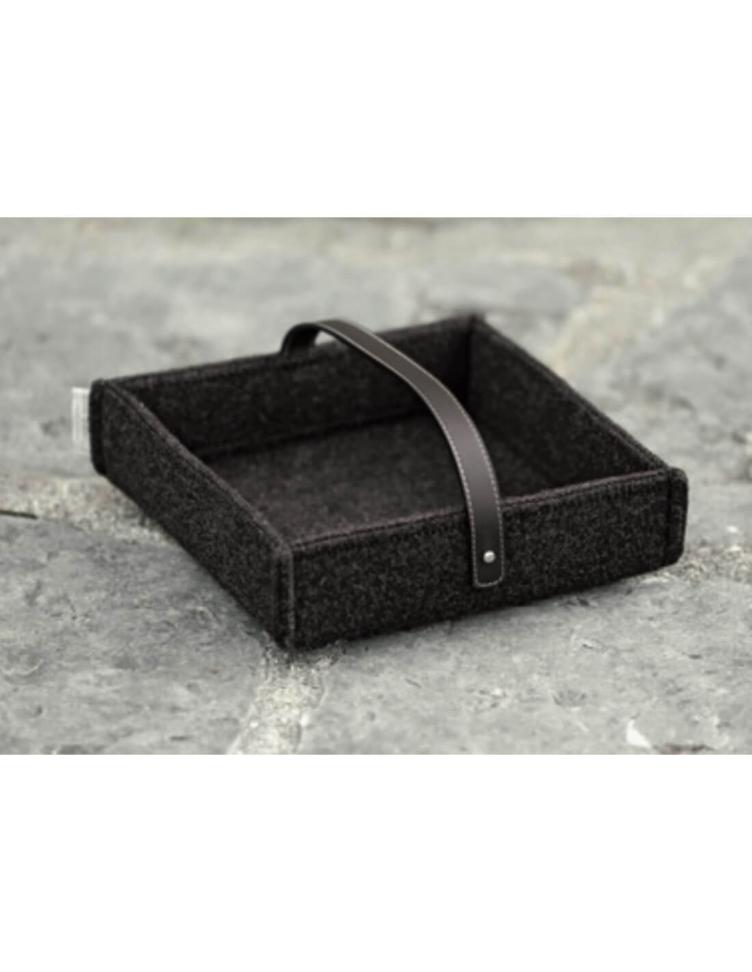 Serviettenhalter aus Wollfilz braun 24x24 H8