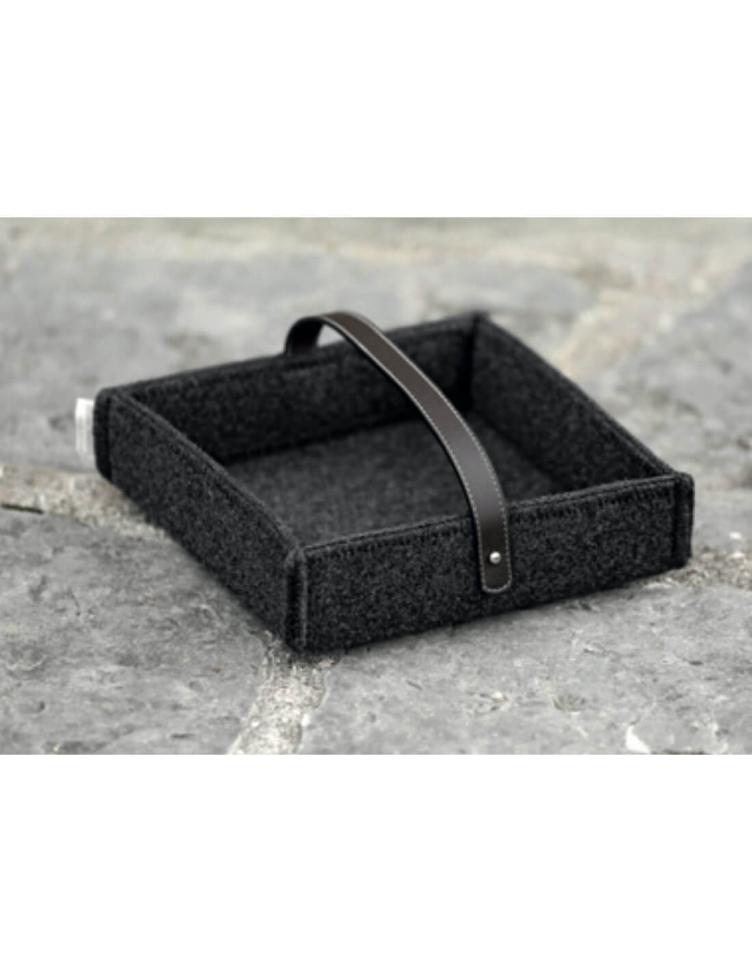 Serviettenhalter aus Wollfilz anthrazitgrau 24x24 H8