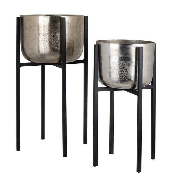 Planter Elodie set of 2 (champagne gold/silver)