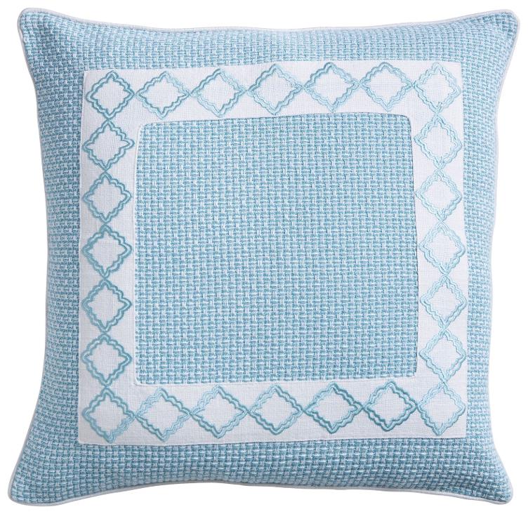 Sky Blue Jacquard Border 50x50