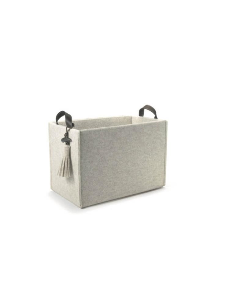 Holzscheithalter aus Wollfilz in 3 Größen - Würfel von Catia Luca beige rectangular 46x26 H32