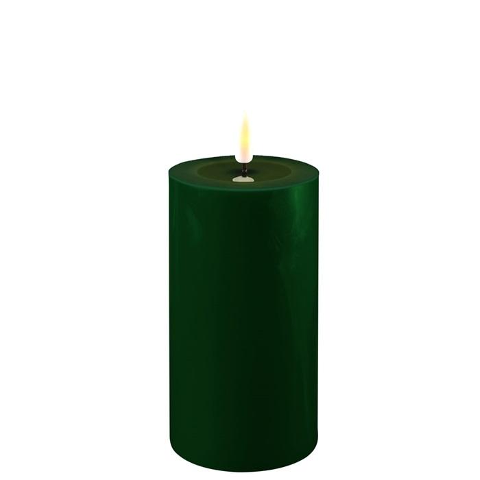 Dark Green LED Candle D: 7,5 * 15 cm