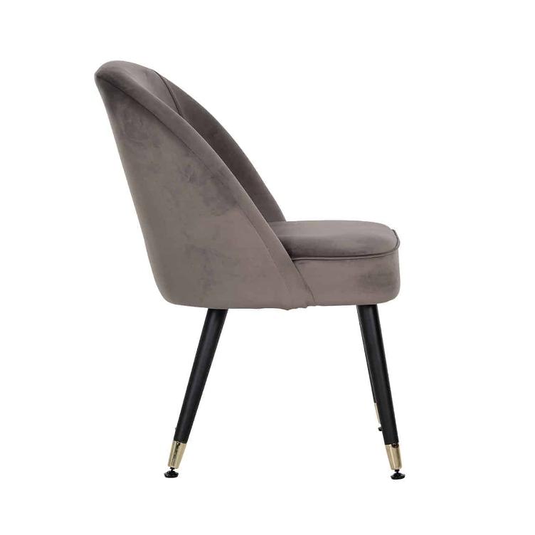 Chair Julius Stone Velvet, Gold footcap - 0