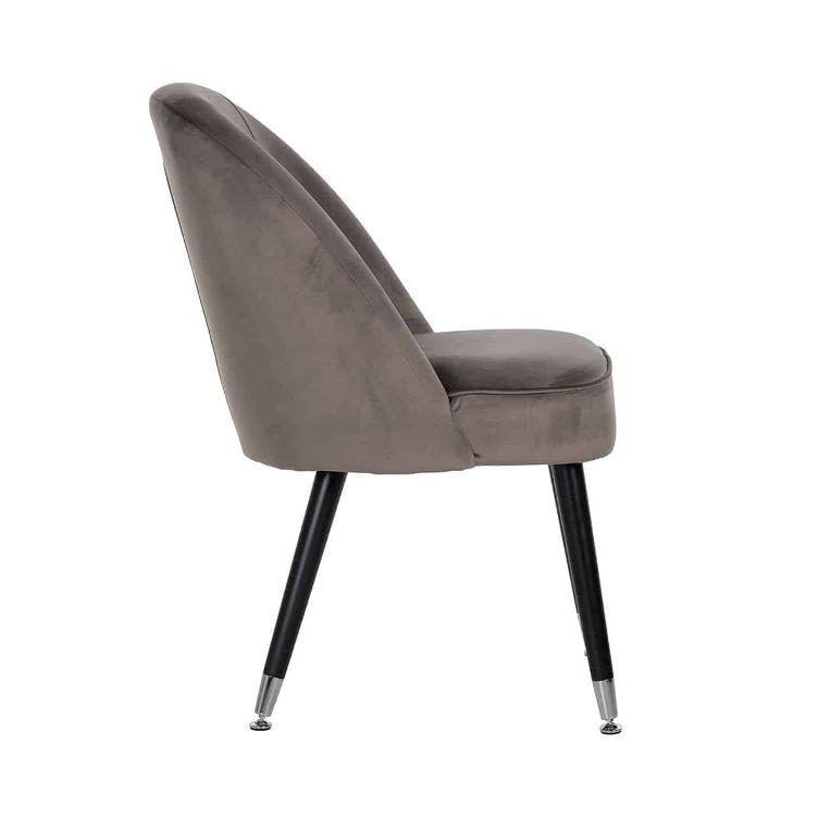 Chair Julius Stone Velvet, Silver footcap - 0