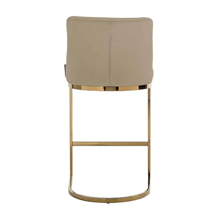 Bar stool Bolton Khaki velvet / gold Fire Retardant - 1