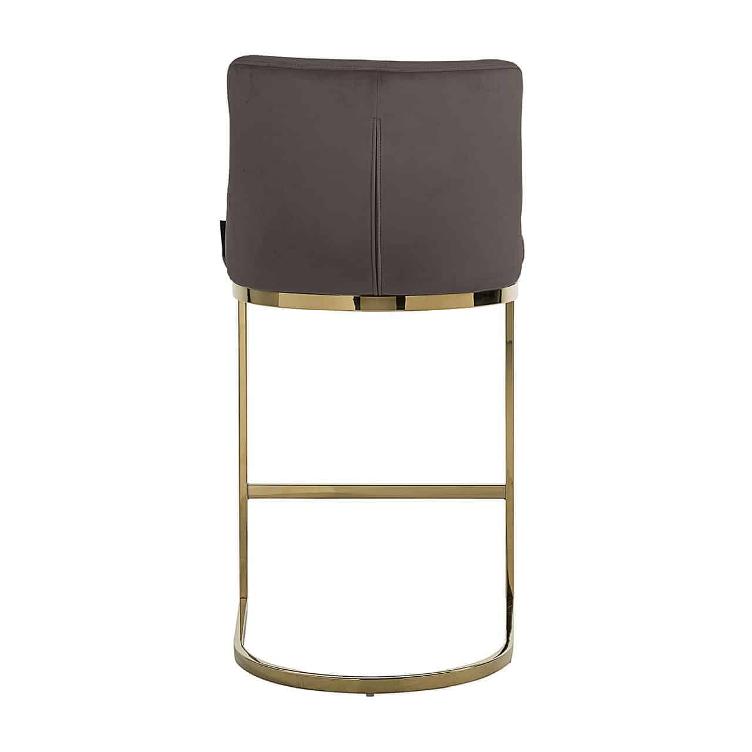 Bar stool Bolton Stone velvet / gold Fire Retardant - 1