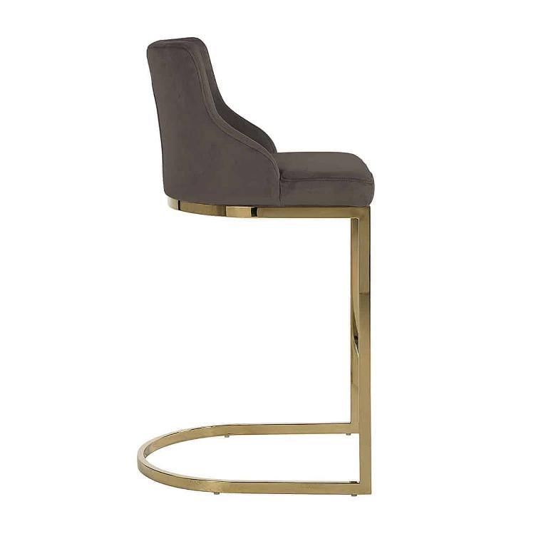 Bar stool Bolton Stone velvet / gold Fire Retardant - 0