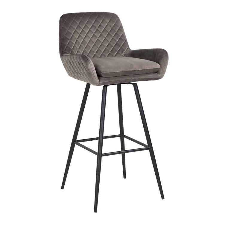 Bar stool Linsey swivel Stone Velvet