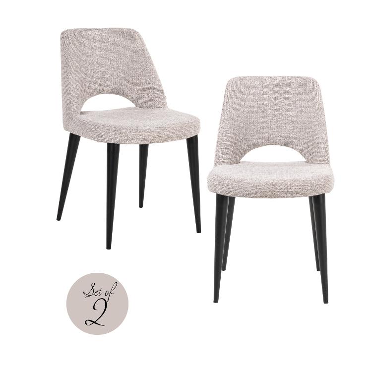 Dining chair Tabitha natural fancy fire retardant (Set of 2)