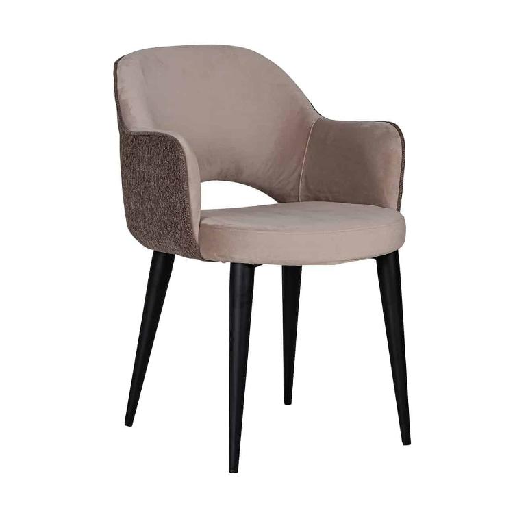 Chair Giovanna with armrest Quartz Khaki / Alaska Stone