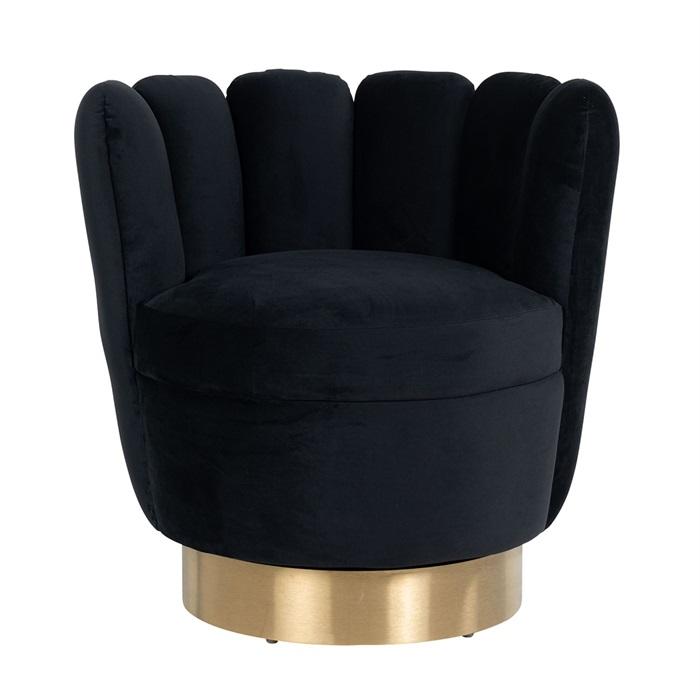 Easy chair Mayfair Black velvet / Brushed gold - 2