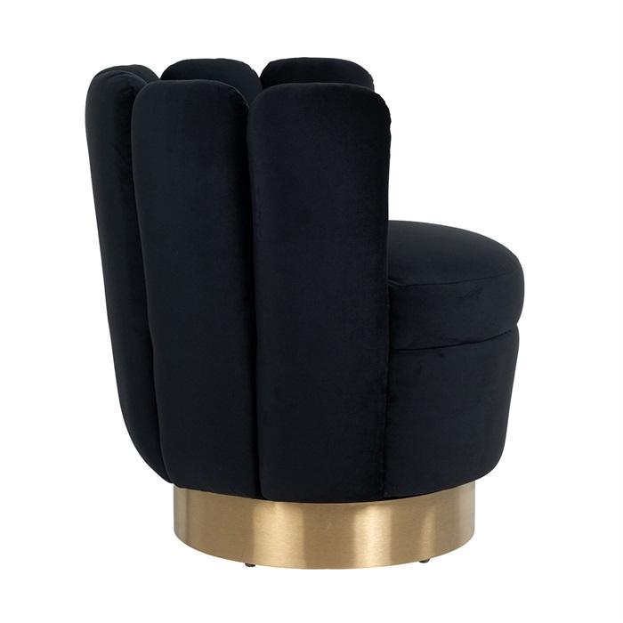 Easy chair Mayfair Black velvet / Brushed gold - 1
