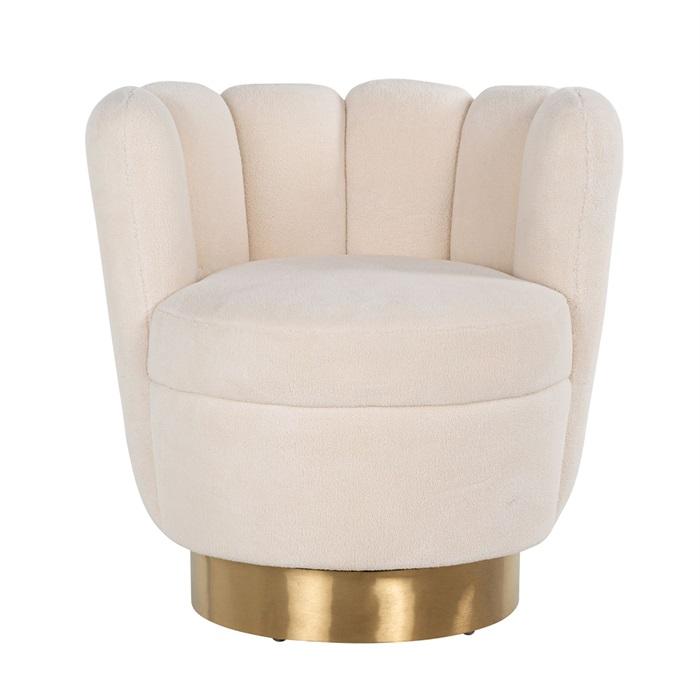 Easy chair Mayfair Faux sheep / Brushed gold - 1