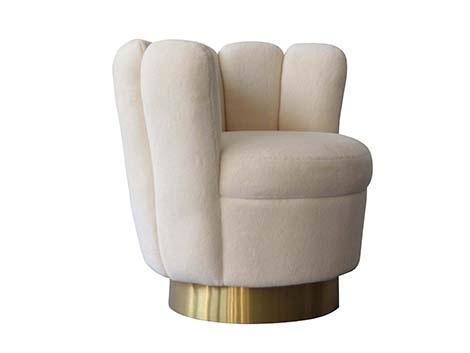 Easy chair Mayfair Faux sheep / Brushed gold