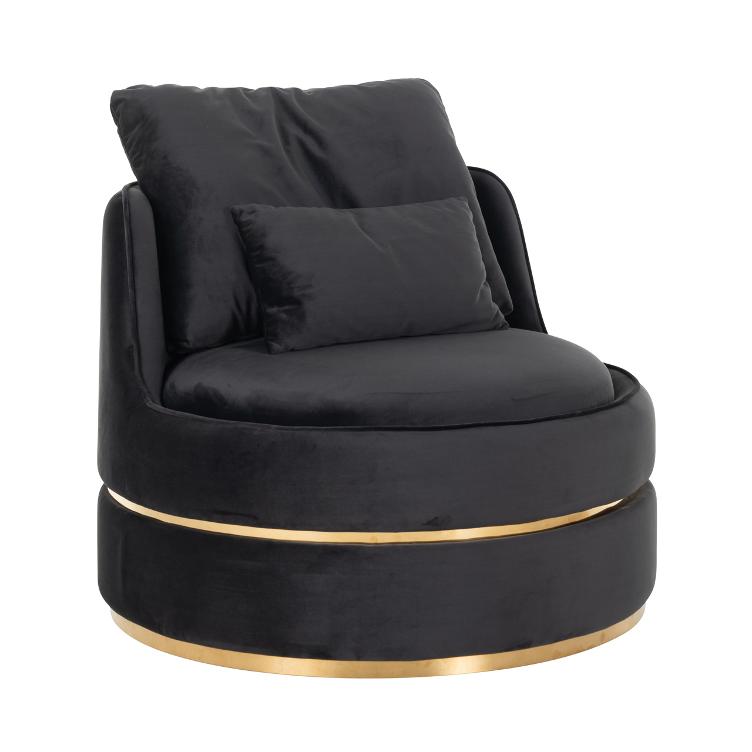 Easy Chair Kylie Antraciet velvet / Brushed gold