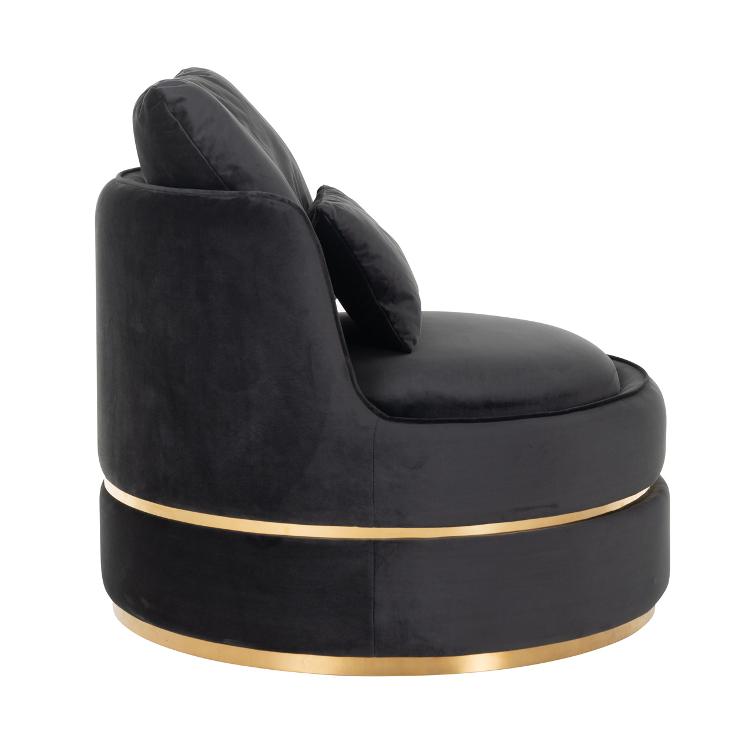 Easy Chair Kylie Antraciet velvet / Brushed gold - 0