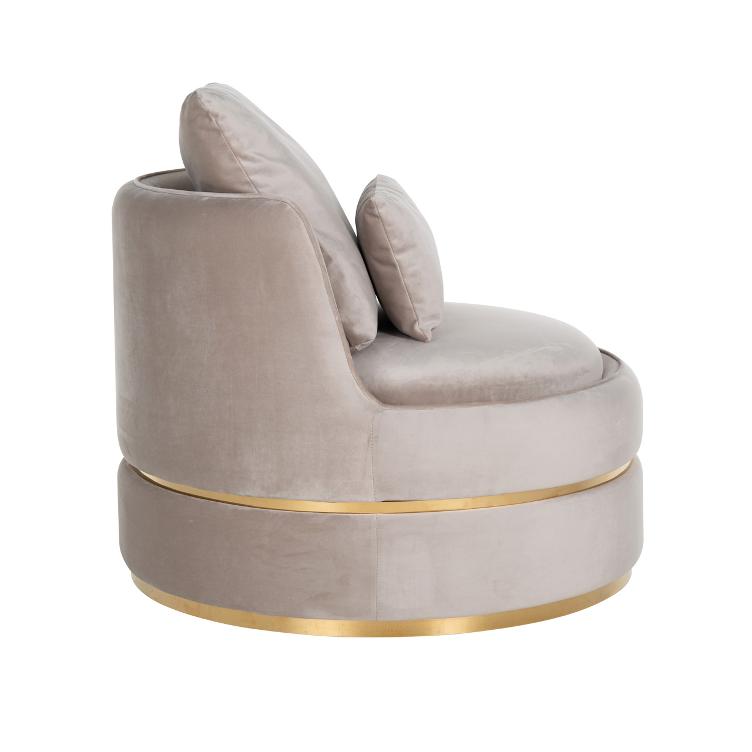 Easy Chair Kylie Khaki velvet / Brushed gold - 0