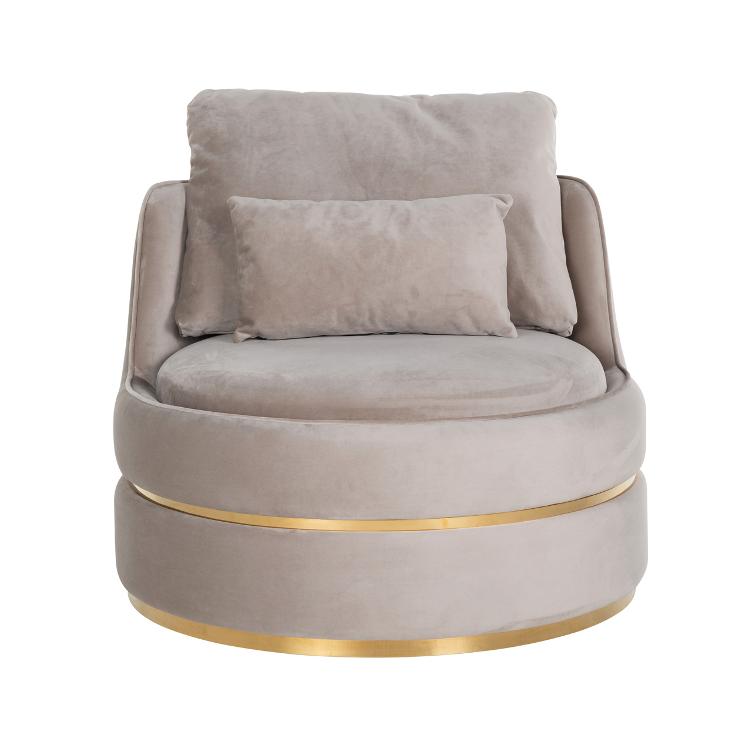 Easy Chair Kylie Khaki velvet / Brushed gold - 2
