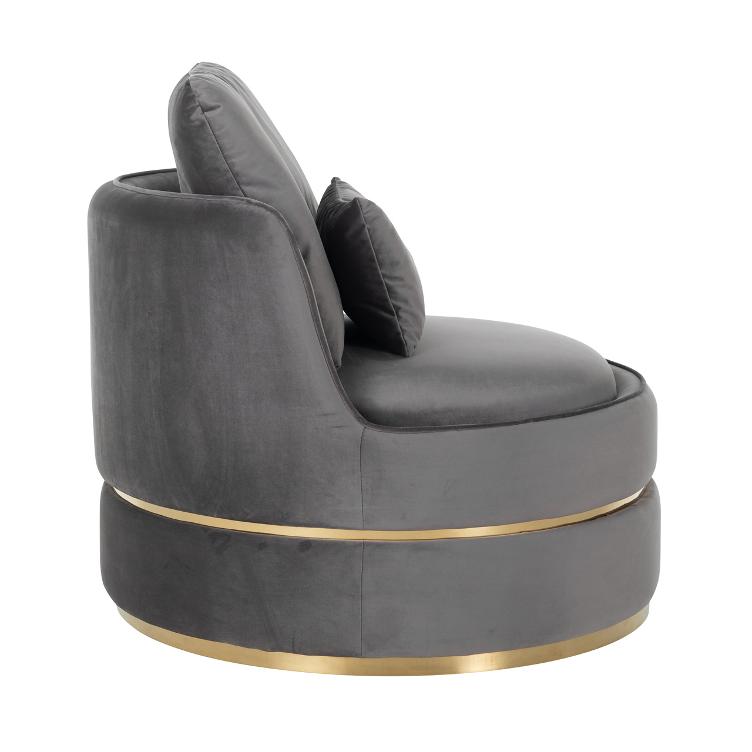 Easy Chair Kylie Stone velvet / Brushed gold - 0