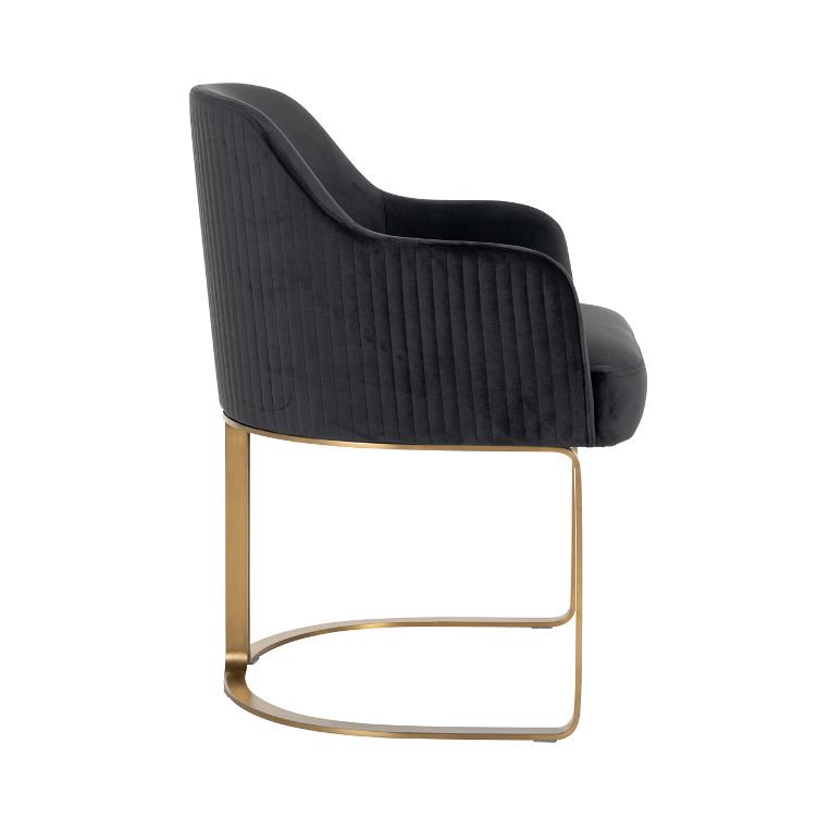 Chair Hadley Antraciet velvet / Brushed gold - 3