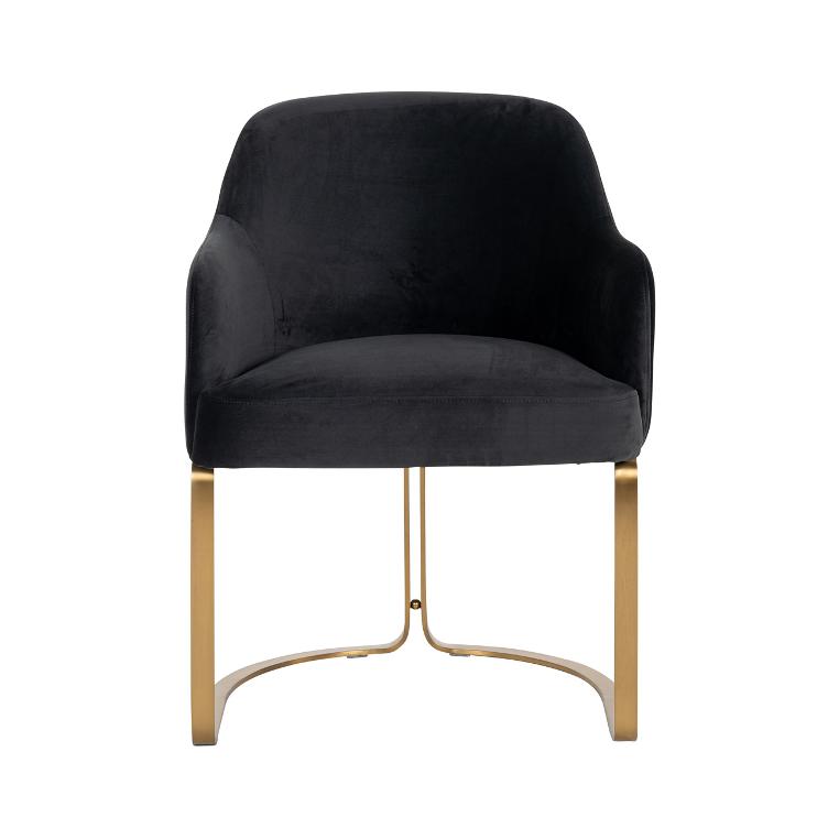 Chair Hadley Antraciet velvet / Brushed gold - 1