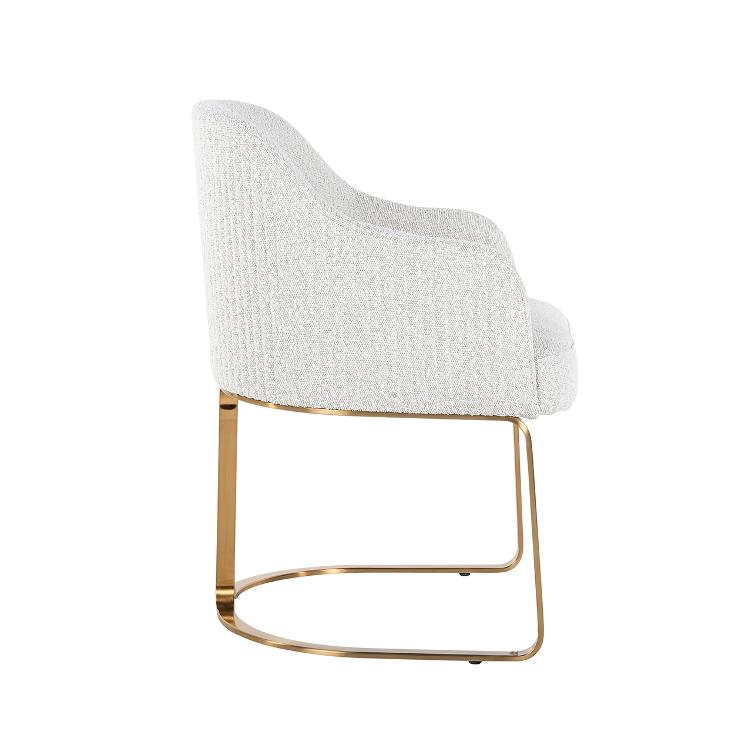 Stuhl Hadley white bouclé / brushed gold fire retardant (FR-Copenhagen 900 Bouclé White) - 1