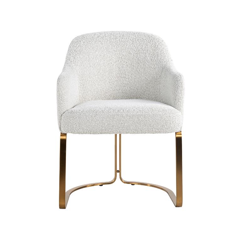 Stuhl Hadley white bouclé / brushed gold fire retardant (FR-Copenhagen 900 Bouclé White) - 3