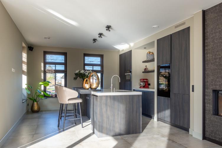 Bar stool Indigo Khaki velvet