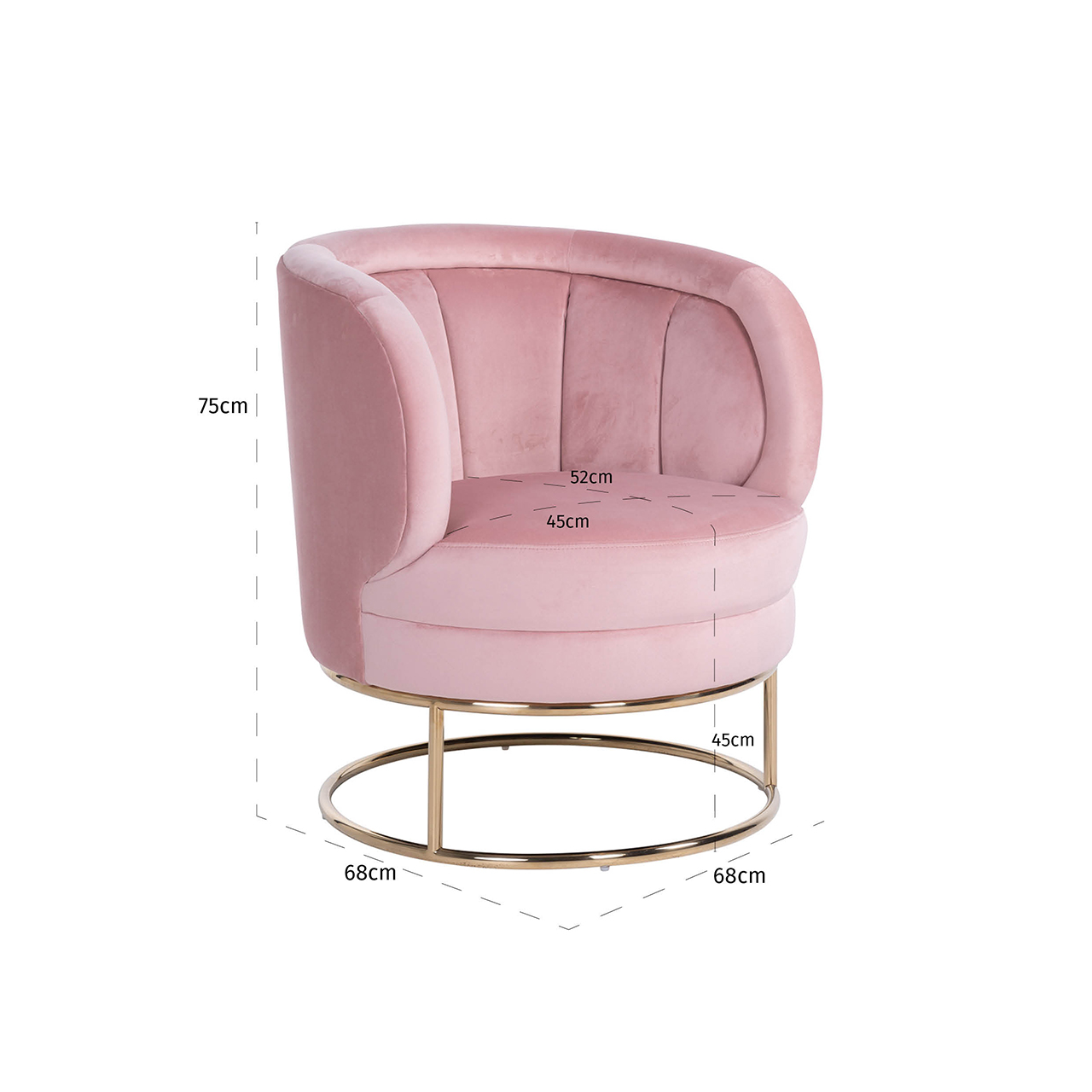 easy chair felicia pink velvet  gold 17680  sofas
