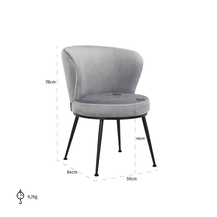 Chair Meadow Steel velvet - 3