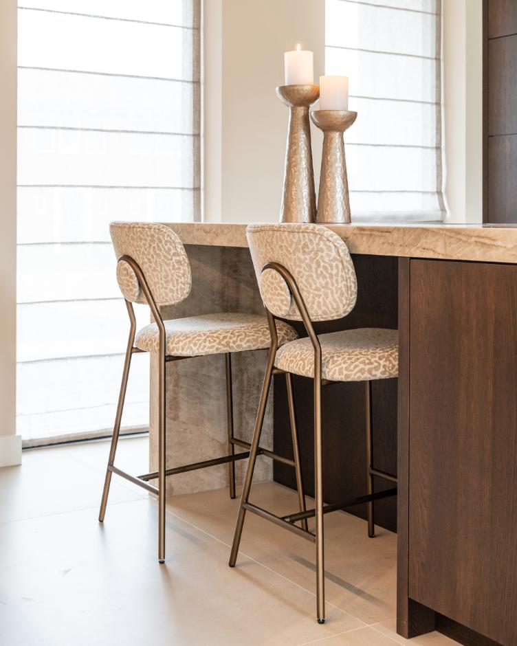 Counter stool Xenia beige leopard fire retardant (Set of 2)