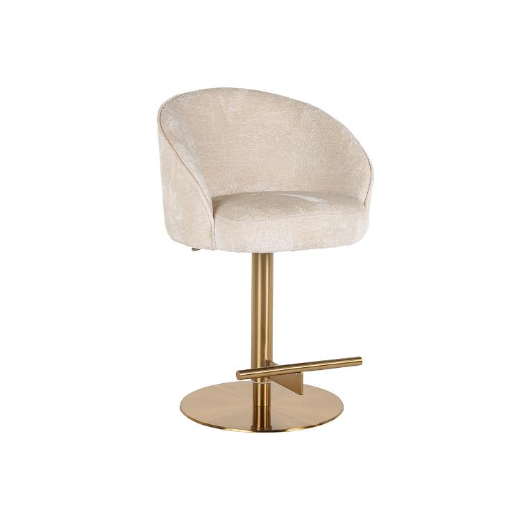 Barstuhl Zabi drehbar white chenille (Bergen 900 white chenille) - 2