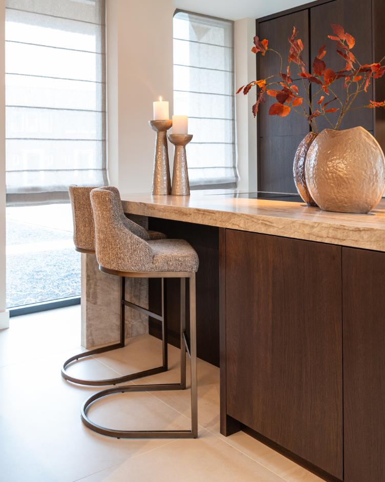 Bar stool Bolton brown tweed (Set of 2)