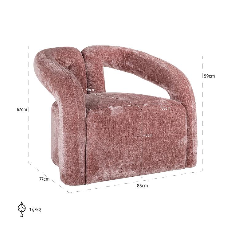 Sessel Dana rose chenille (Bergen 705 rose chenille)