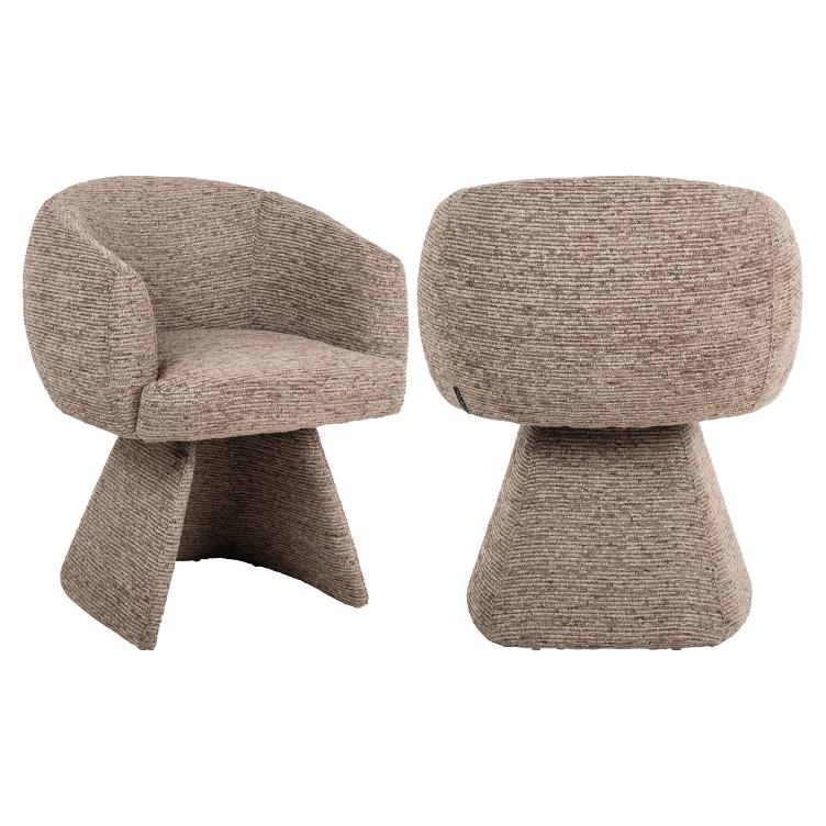 Dining chair Quiriro mocca linear swivel